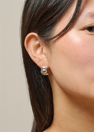 Melia chunky hoops Silver Enamel 
